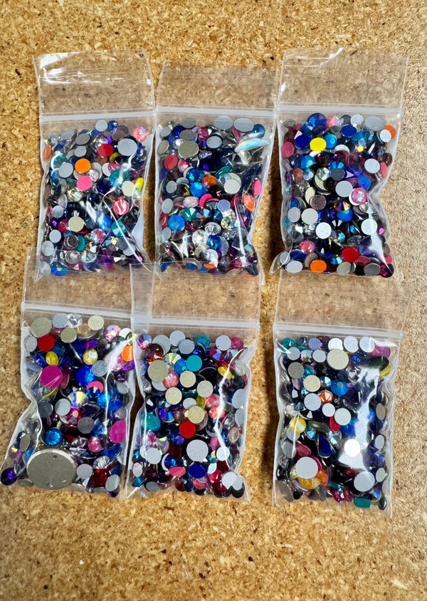 1.5x2 bag of mixed rhinestone crystals