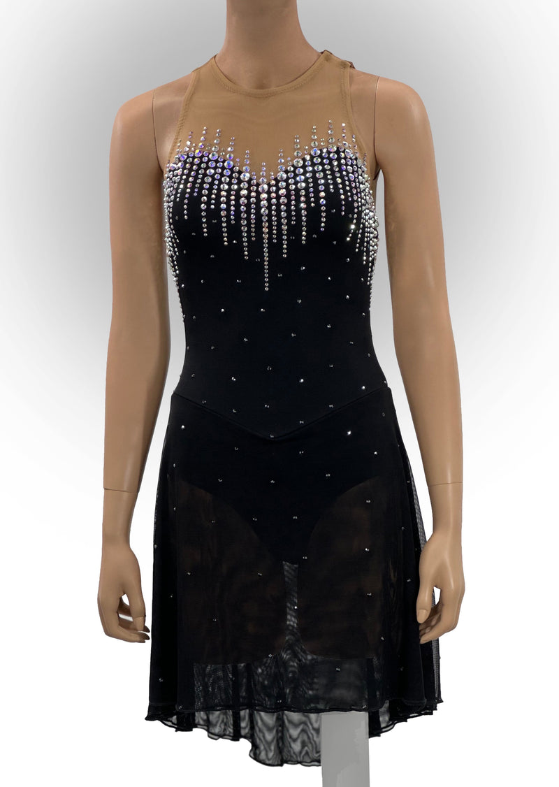 Black D412 Adult Small Beaded