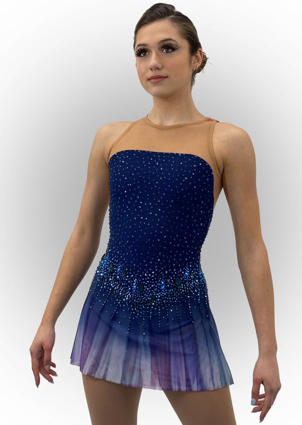 Custom #bradgriffies dress for Lindsey ⛸ We ordered the dress and did the  beading! This one has over 2500 rhinestones in Crystal AB, Blue Zircon,  Laguna, By Rhinestone Supply LLC