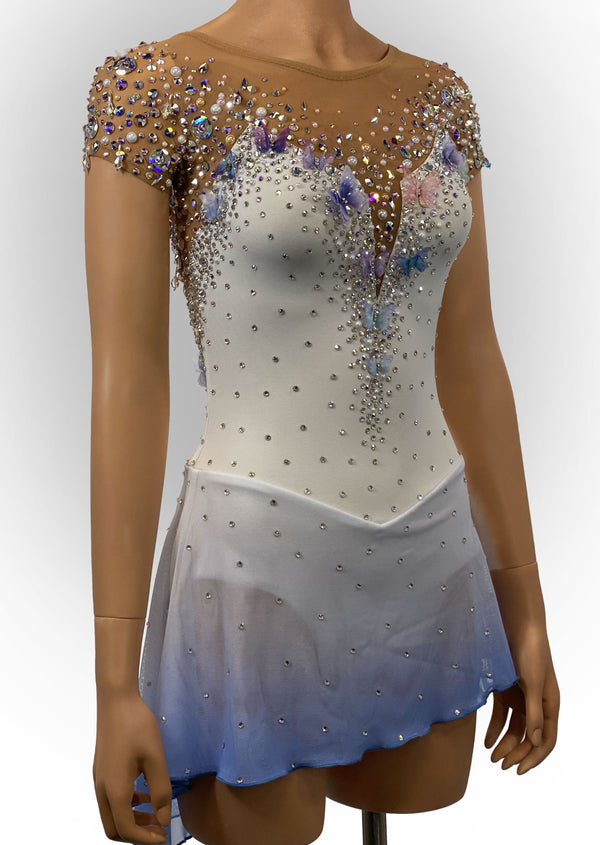 Custom #bradgriffies dress for Lindsey ⛸ We ordered the dress and did the  beading! This one has over 2500 rhinestones in Crystal AB, Blue Zircon,  Laguna, By Rhinestone Supply LLC