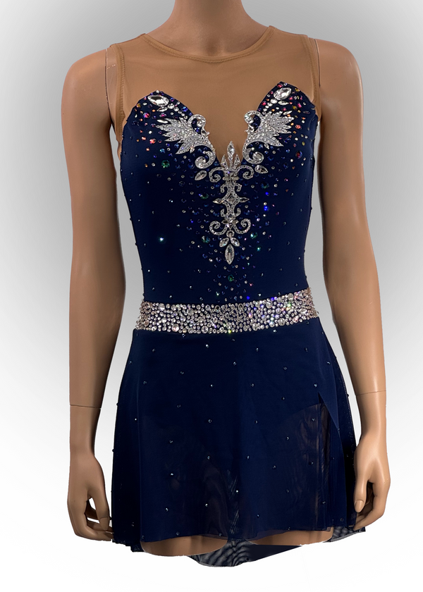 (READY2SHIP) W16 Custom Beaded Adult Medium Navy